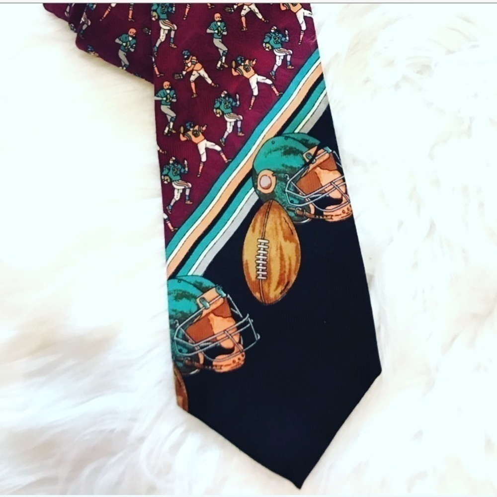 ROBERT Talbott football Print Silk tie